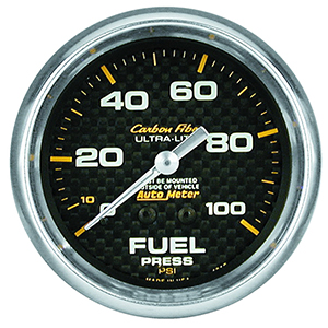 AutoMeter 4812 Carbon Fiber 2-5/8" Fuel Pressure Gauge, 0-100 PSI Mechanical