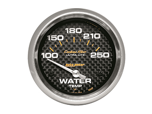 AutoMeter 4837 Carbon Fiber 2-5/8" Water Temperature Gauge, 100-250 F Electrical