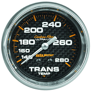 AutoMeter 4851 Carbon Fiber 2-5/8" Transmission Temperature Gauge, 140-280 F Mechanical