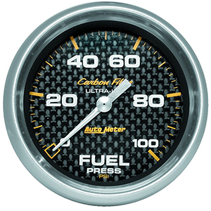 AutoMeter 4863 Carbon Fiber 2-5/8" Fuel Pressure Gauge, 0-100 PSI Electrical