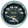 AutoMeter 4891 Carbon Fiber 2-5/8" Voltmeter Gauge, 8-18V Electrical
