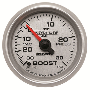 AutoMeter 4903 Ultra-Lite II 2-1/16" Boost/Vacuum Gauge, 30 HG / 30 PSI Mechanical