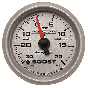 AutoMeter 4907 Ultra-Lite II 2-1/16" Boost/Vacuum Gauge, 30 HG/20 PSI Mechanical