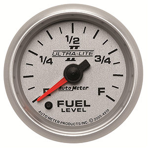 AutoMeter 4910 Ultra-Lite II 2-1/16" Fuel Level Gauge, Programmable 0-280 Ohms Electrical