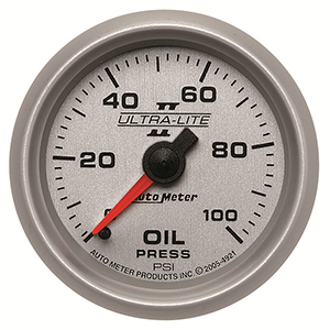 AutoMeter 4921 Ultra-Lite II 2-1/16" Oil Pressure Gauge, 0-100 PSI Mechanical