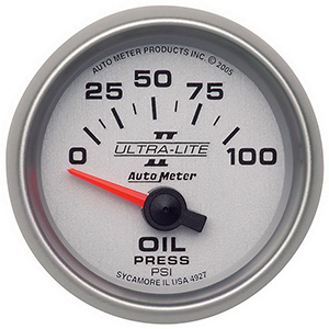 AutoMeter 4927 Ultra-Lite II 2-1/16" Oil Pressure Gauge, 0-100 PSI Electrical