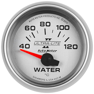 AutoMeter 4937-M Ultra-Lite II 2-1/16" Water Temperature Gauge, 40-120 C  Electrical