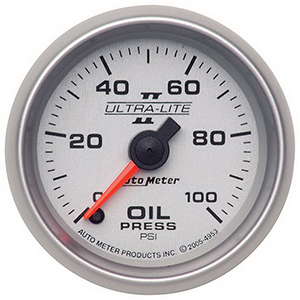 AutoMeter 4953 Ultra-Lite II 2-1/16" Oil Pressure Gauge, 0-100 PSI Electrical