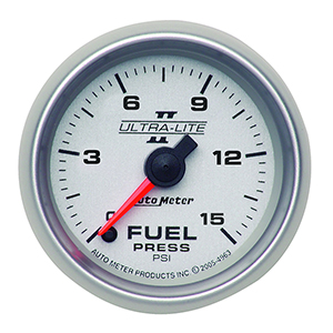 AutoMeter 4961 Ultra-Lite II 2-1/16" Fuel Pressure Gauge, 0-15 PSI Electrical