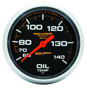 AutoMeter 5441 Pro-Comp 2-5/8" Oil Temperature Gauge, 140-280 F, Liquid Filled Mechanical