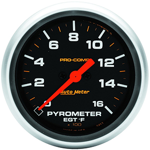 AutoMeter 5444 Pro-Comp 2-5/8" Pyrometer Gauge, 0-1600 F Electrical