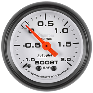 AutoMeter 5703-M2 Phantom 2-1/16" Boost/Vacuum Gauge, -1/+2 Bar Mechanical