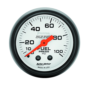 AutoMeter 5712 Phantom 2-1/16" Fuel Pressure Gauge, 0-100 PSI Mechanical