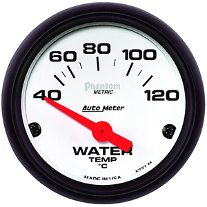 AutoMeter 5737-M Phantom 2-1/16" Water Temperature Gauge, 40-120 C Electrical