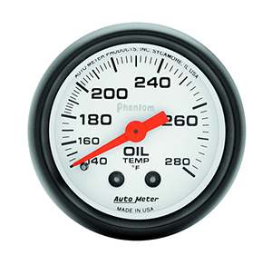 AutoMeter 5741 Phantom 2-1/16" Oil Temperature Gauge, 140-280 F Mechanical
