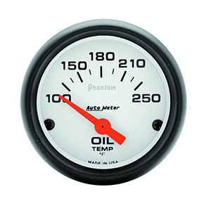 AutoMeter 5747 Phantom 2-1/16" Oil Temperature Gauge, 100-250 F Electrical