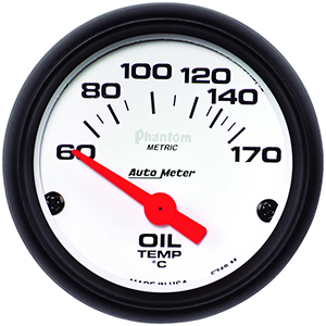 AutoMeter 5748-M Phantom 2-1/16" Oil Temperature Gauge, 60-170 C Electrical
