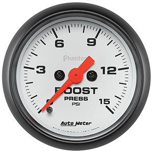AutoMeter 5750 Phantom 2-1/16" Boost Gauge, 0-15 PSI Electrical