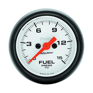 AutoMeter 5761 Phantom 2-1/16" Fuel Pressure Gauge, 0-15 PSI Electrical