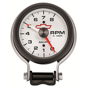 AutoMeter 5780-00406 GM White 3-3/4" Air-Core Pedestal Tachometer Gauge, 0-8,000  RPM Electric