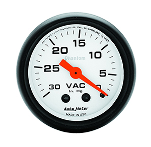 AutoMeter 5784 Phantom 2-1/16" Vacuum Gauge, 0-30 HG Mechanical