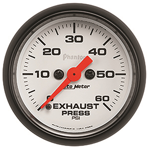 AutoMeter 5792 Phantom 2-1/16" Exhaust Pressure Gauge, 0-60 PSI Electrical