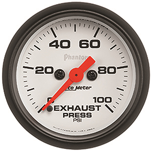 AutoMeter 5794 Phantom 2-1/16" Exhaust Pressure Gauge, 0-100 PSI Electrical