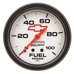 AutoMeter 5812-00406 GM White 2-5/8" Fuel Pressure Gauge, 0-100 PSI Mechanical