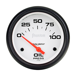 AutoMeter 5827 Phantom 2-5/8" Oil Pressure Gauge, 0-100 PSI Electrical