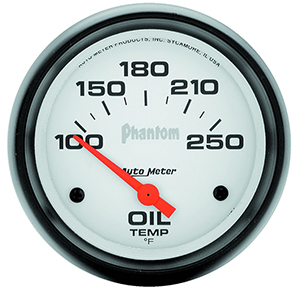 AutoMeter 5847 Phantom 2-5/8" Oil Temperature Gauge, 100-250 F Electrical