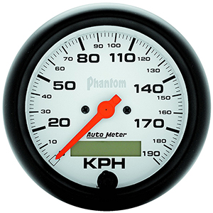 AutoMeter 5887-M Phantom 3-3/8" Speedometer Gauge, 0-190 KPH Electrical