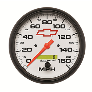 AutoMeter 5889-00406 GM White 5" Air-Core Speedometer Gauge, 0-160 MPH Electric