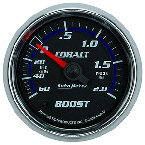 AutoMeter 6103-M Cobalt Mechanical 2-1/16" Boost/Vacuum Gauge, 60 CM/HG-2.0 Bar