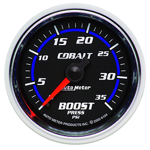 AutoMeter 6104 Cobalt Mechanical 2-1/16" Boost Gauge, 0-35 PSI