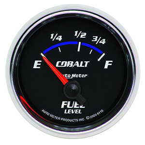 AutoMeter 6115 Cobalt Electric 2-1/16" Air-Core Fuel Level Gauge, 73 E 8-12F Ohms