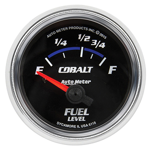 AutoMeter 6118 Cobalt Electric 2-1/16" Fuel Level Gauge, 16-158 Ohms