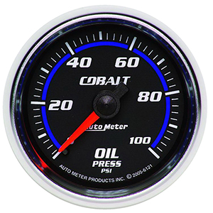 AutoMeter 6121 Cobalt Mechanical 2-1/16" Oil Pressure Gauge, 0-100 PSI