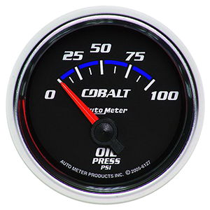 AutoMeter 6127 Cobalt Electric 2-1/16" Air-Core Oil Pressure Gauge, 0-100 PSI