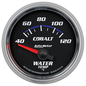 AutoMeter 6137-M Cobalt Electric 2-1/16" Air-Core Water Temperature Gauge, 40-120 c