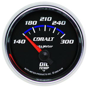 AutoMeter 6148 Cobalt Electric 2-1/16" Air-Core Oil Temperature Gauge, 140-300 f