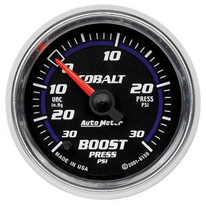 AutoMeter 6159 Cobalt Electric 2-1/16" Boost/Vacuum Gauge, 30in HG/30 PSI
