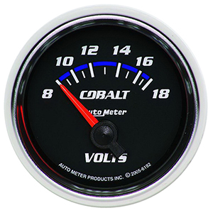 AutoMeter 6192 Cobalt Electric 2-1/16" Voltmeter Gauge, 8-18V