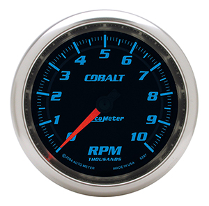 AutoMeter 6297 Cobalt Electric 3-3/8" In-Dash Tachometer Gauge, 0-10,000  RPM