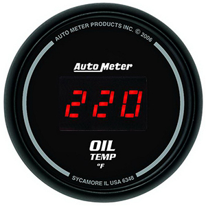 AutoMeter 6348 Sport-Comp Digital 2-1/16" Oil Temperature Gauge, 0-340 F