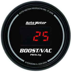 AutoMeter 6359 Sport-Comp Digital 2-1/16" Boost / Vacuum Gauge, 30 HG / 30 PSI