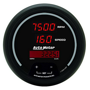 AutoMeter 6387 Sport-Comp Digital 3-3/8" Tachometer / Speedometer Combo Gauge, 10K  RPM / 260 MPH / 260 KM/H