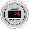 AutoMeter 6559 Ultra-Lite Digital 2-1/16" Boost/Vacuum Gauge, 5-100 PSI  Digital