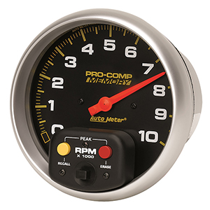 AutoMeter 6801 Pro-Comp 5" In-Dash Tachometer Gauge with Peak Memory, 0-10,000  RPM Electrical