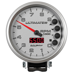 AutoMeter 6882 Ultimate 5" Air-Core Pedestal Tachometer Gauge, 0-9000  RPM, Silver Electric