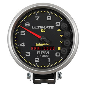 AutoMeter 6896 Ultimate 5" Air-Core Pedestal Tachometer Gauge, 0-9000  RPM, Black Electric